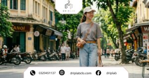 Outfit áo thun form rộng nữ phối quần ống rộng phong cách Hàn Quốc kết hợp sneaker và túi tote trẻ trung, thời thượng