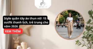 Style quần tây áo thun nữ: 15 outfit thanh lịch, trẻ trung cho năm 2026
