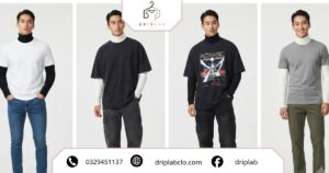 Các cách áo cổ lọ mix áo thun với áo thun trắng, oversize và graphic hiện đại