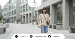 Áo phông oversize nữ phối quần jean phong cách Hàn Quốc