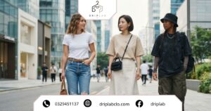 Cách phối đồ nữ với áo phông trắng và quần jean trẻ trung