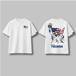 Áo Thun Cờ Mỹ Trắng DRIPLAB Fashion Form Oversize